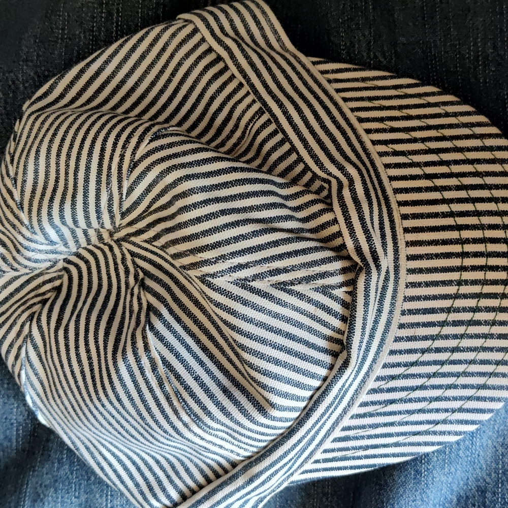 Striped Cotton Cap - Black & White Men's Hat